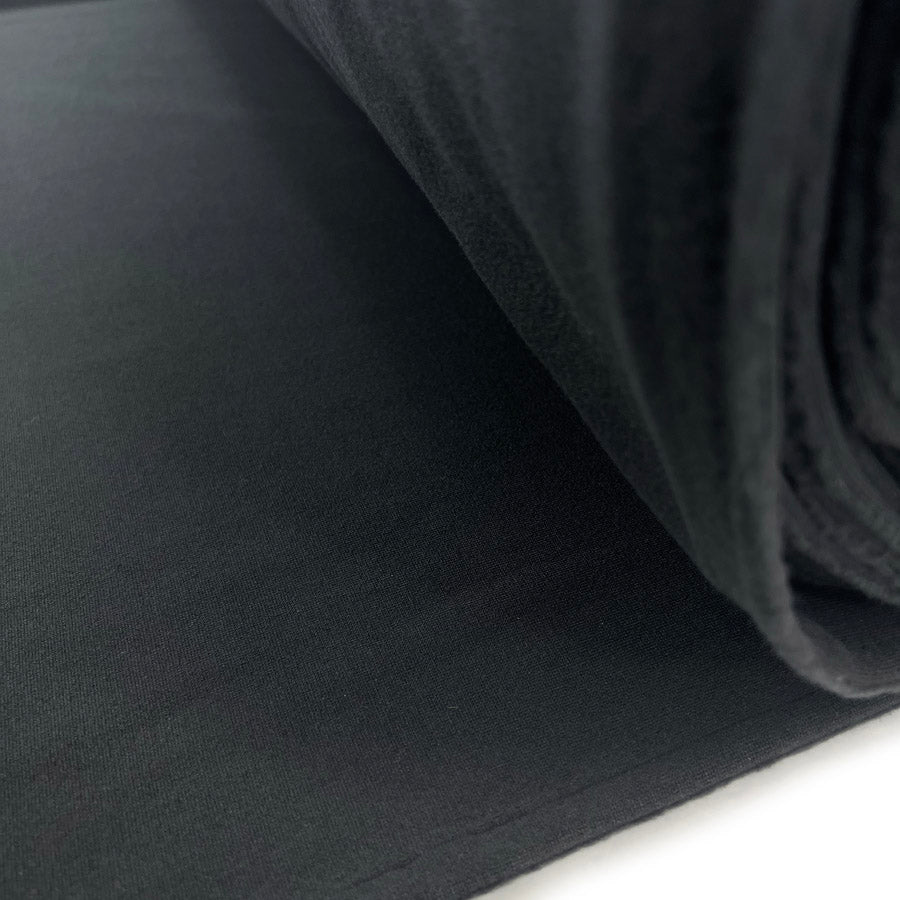 Black Polyester Fleece Fabric One Sided Roll