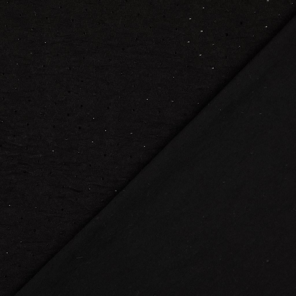 Black Viscose Nylon Elastane Bengaline Fabric Dew Drop Fold