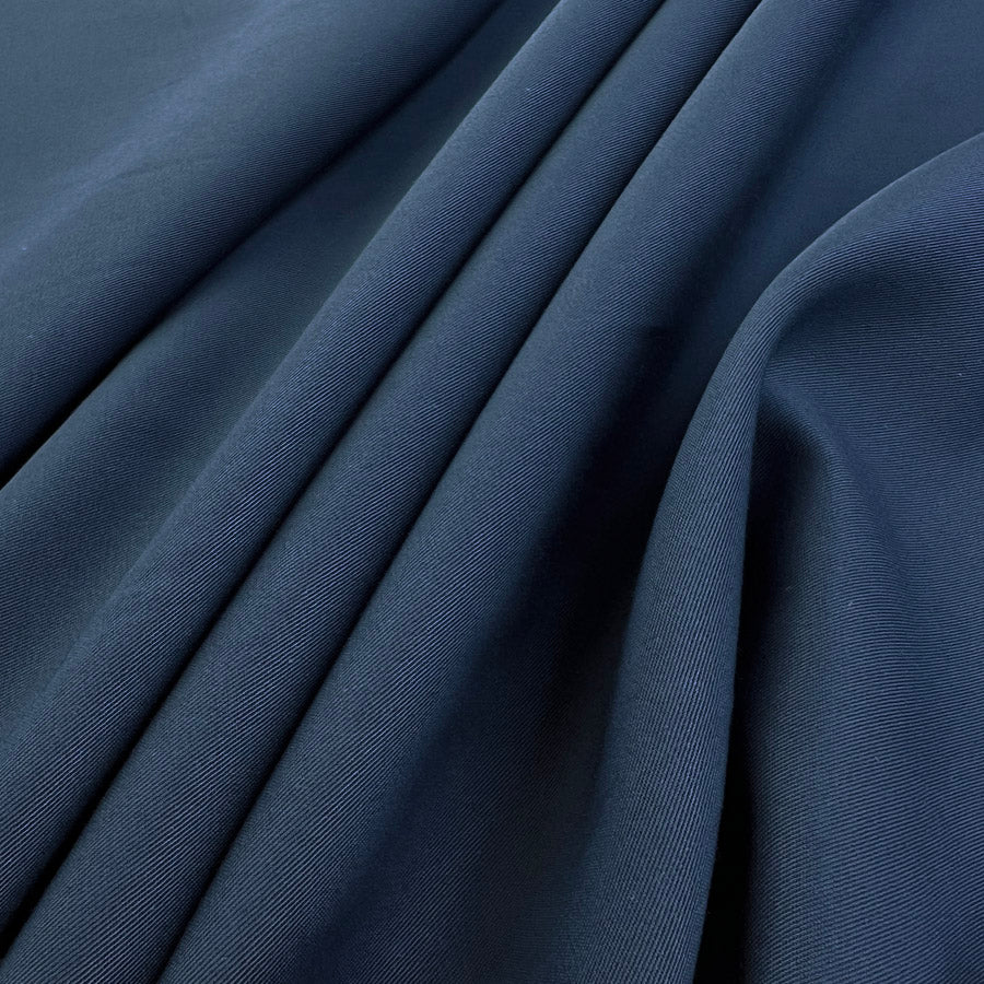 Blue Superfine Cotton Shirting Fabric Smooth Chino Navy