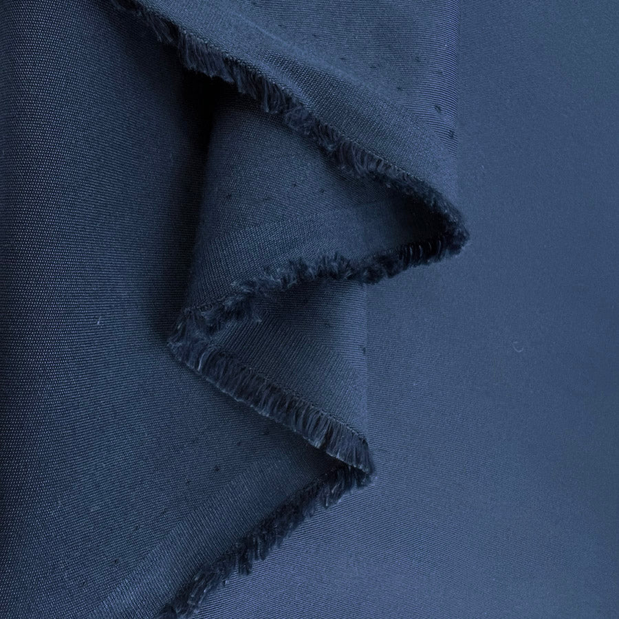 Blue Superfine Cotton Shirting Fabric Smooth Chino Navy Fold