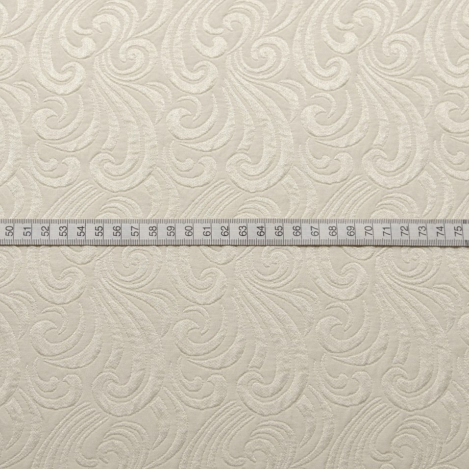 Boduoir Cream Swirly Embossed Polyester Dress Craft Fabric