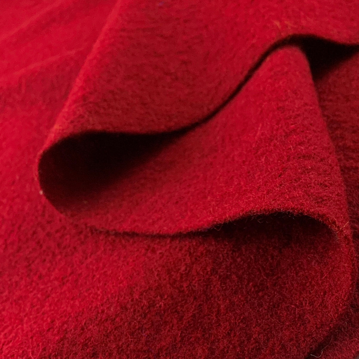 Boiled Wool Deep Red Fold