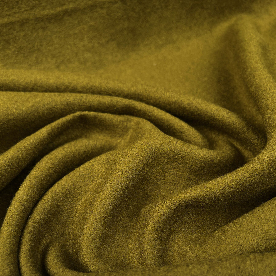 Boiled Wool Green Polyester Blend Lightweight Coating Fabric