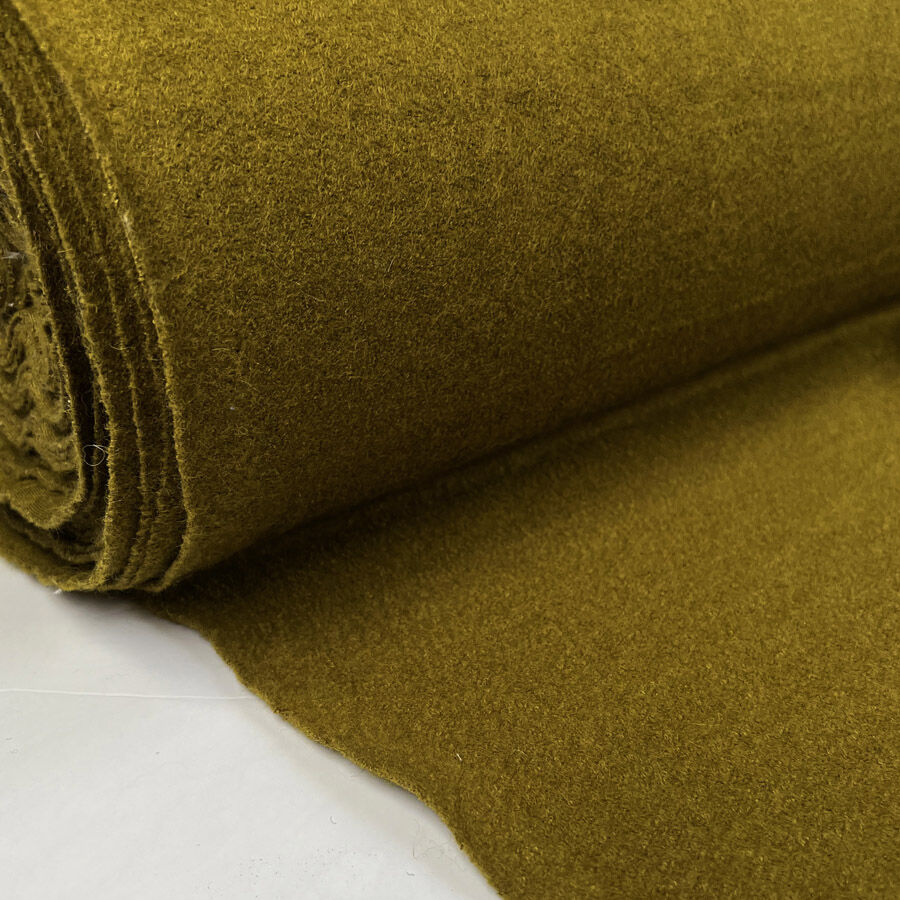 Boiled Wool Green Polyester Blend Lightweight Coating Fabric Roll