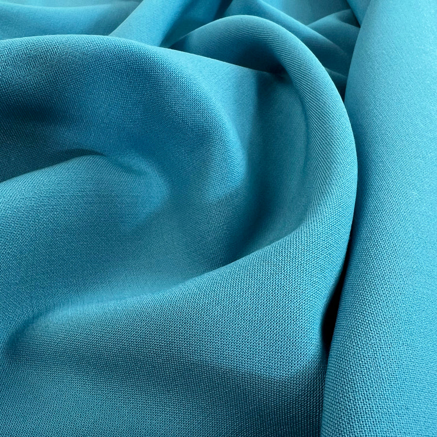 Breakfast At Wool Polyester Elastane Blue Dress Fabric