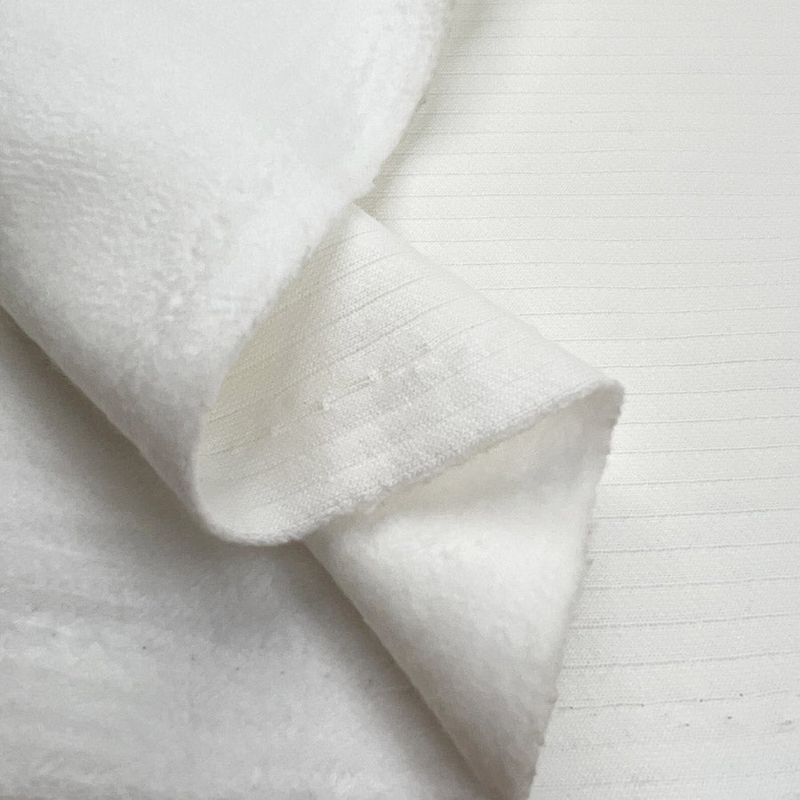 Bruised Ribs Cotton Brushed Heavy Rib Knit Heavy Cream Fabric Fold