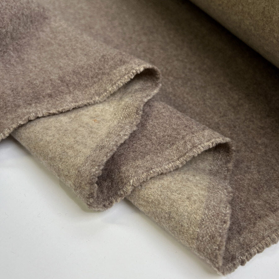 Caldo wool brown beige soft italian coating fabric fold