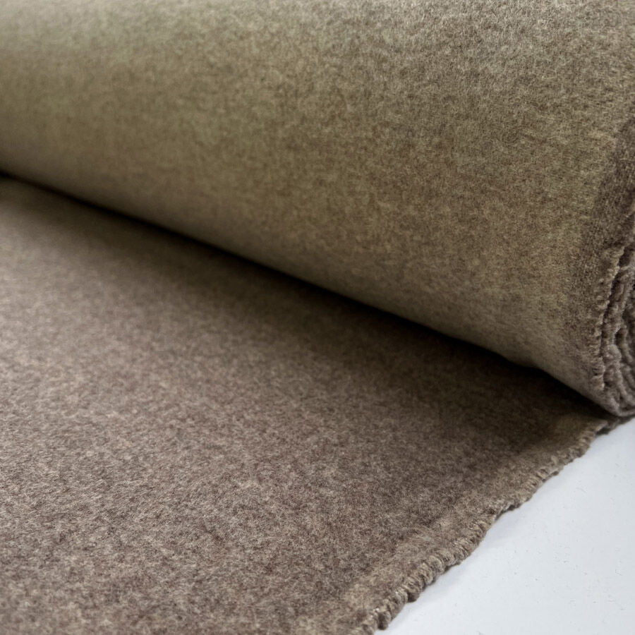 Caldo wool brown beige soft italian coating fabric roll