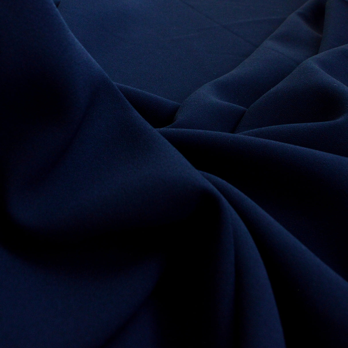 Candy Crepe Navy Polyester Crepe Dress Fabric Cu