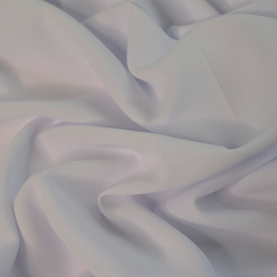 Candy Crepes White Polyester Dress Fabric Cu