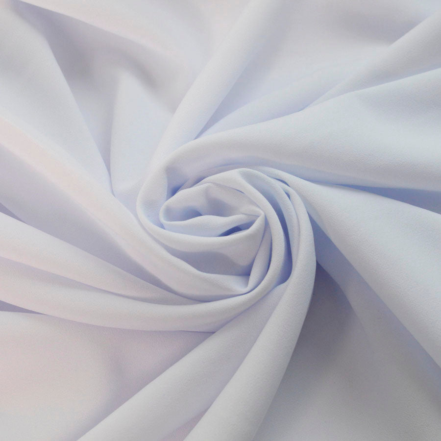 Candy Crepes White Polyester Dress Fabric Cud