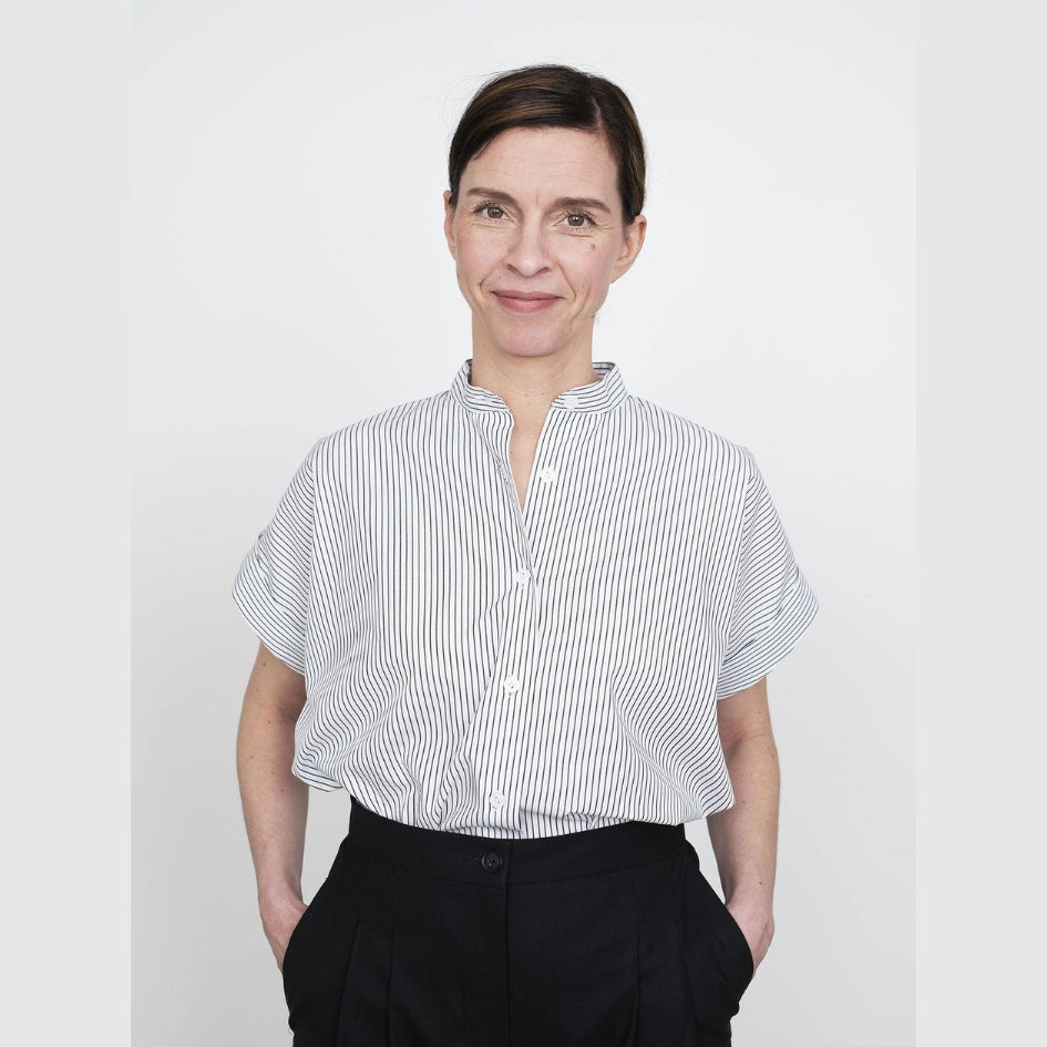 Cap Sleeve Shirt Sewing Pattern The Assembly Line Cover