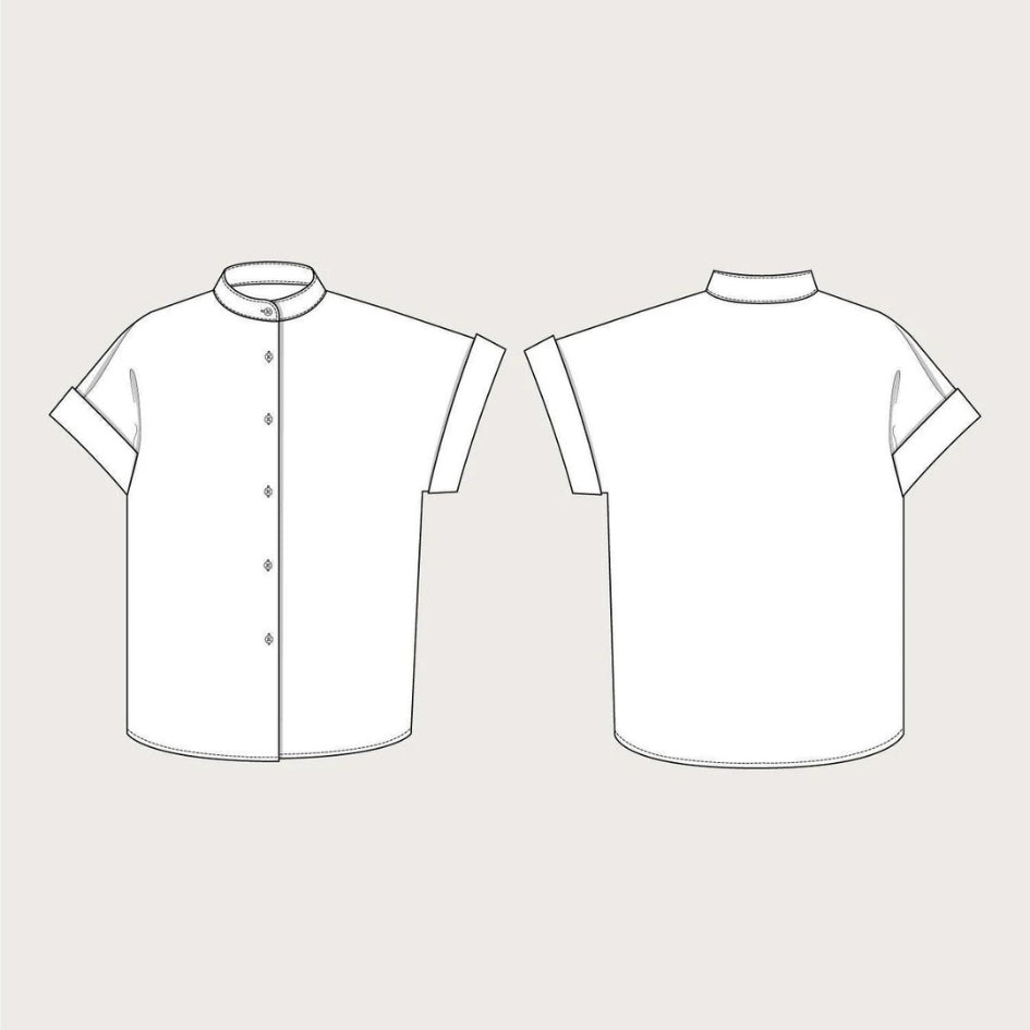 Cap Sleeve Shirt Sewing Pattern The Assembly Line Sketch