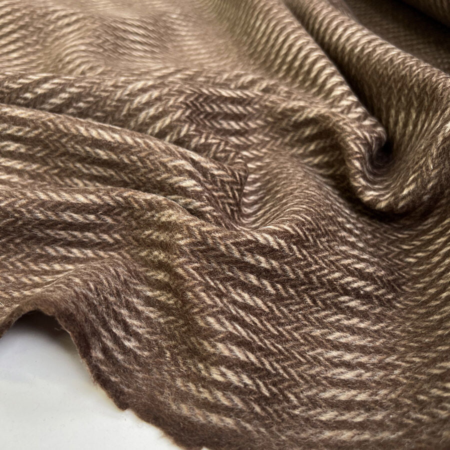 Cappotto wool brown abstract woven italian coating fabric cu