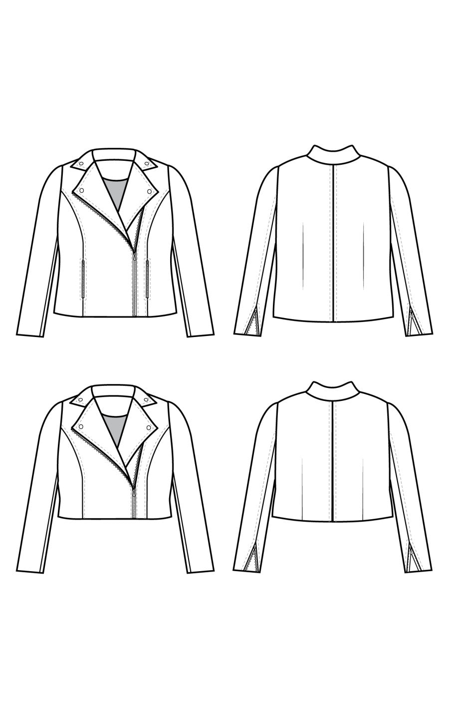 Cashmerette Canton Moto Jacket Sewing Pattern 0 16 Sketch