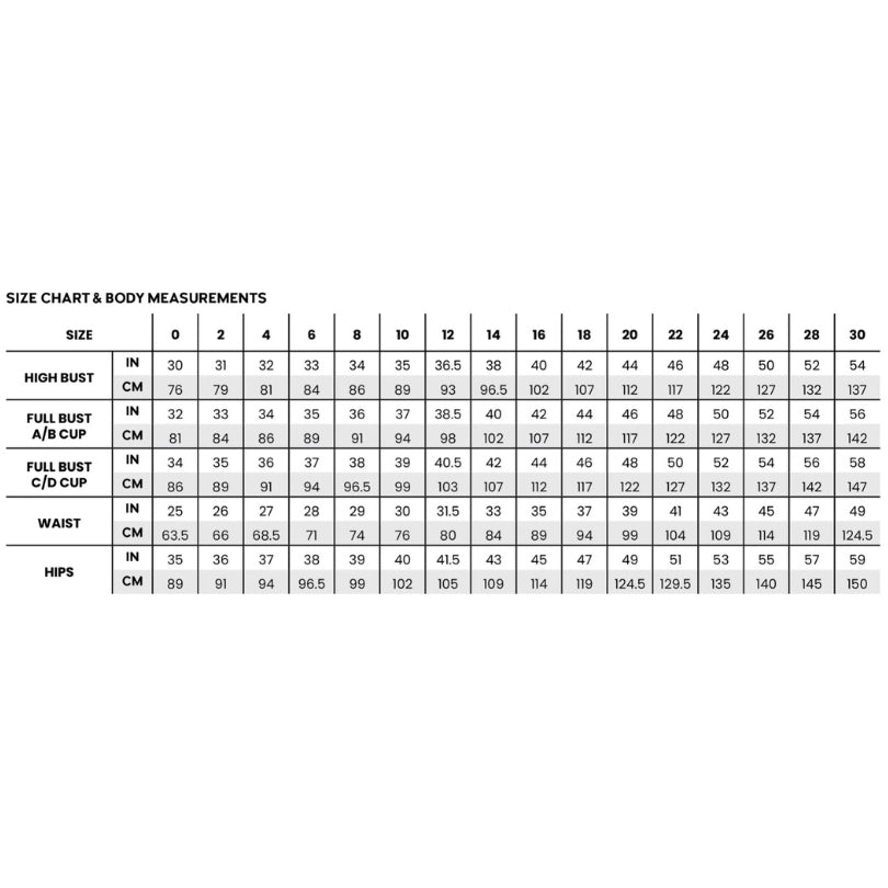 Chalk Notch Farrah Blouse Dress Pattern Size Chart