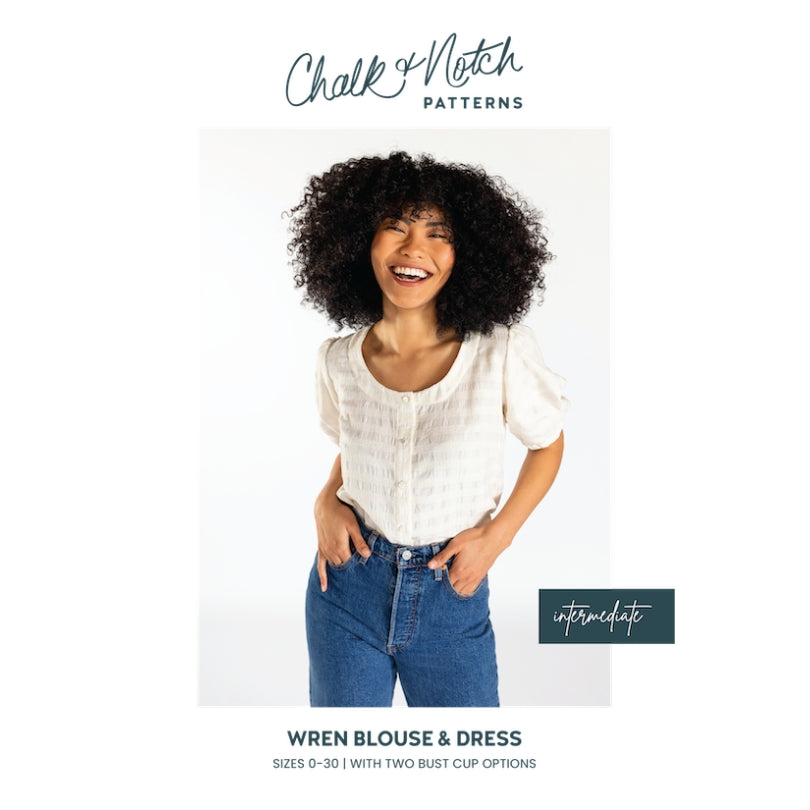Chalk Notch Wren Blouse And Dress Sewing Pattern Cover C49Aea99 7E42 4E9D 84Ff 083Ceb24B2D7