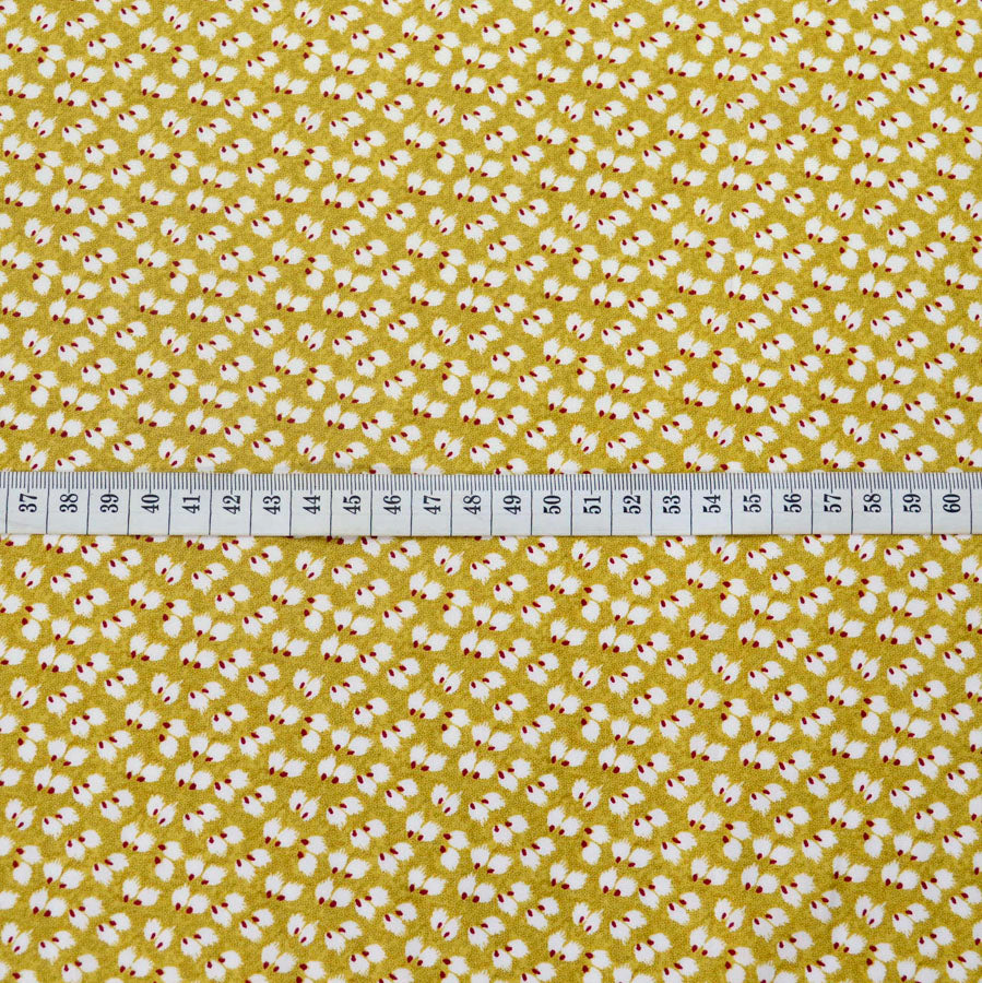 Challis Mustard Leaf Viscose Challis Lightweight Dress Fabric Scale Fabric Photo