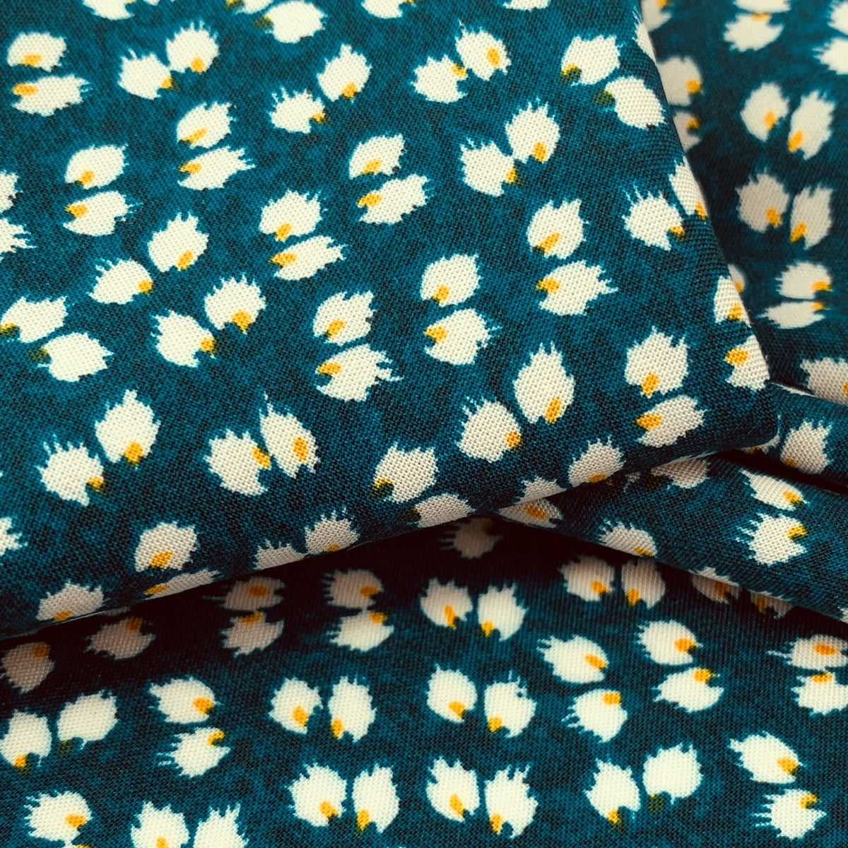 Challis Teal Leaf Folded