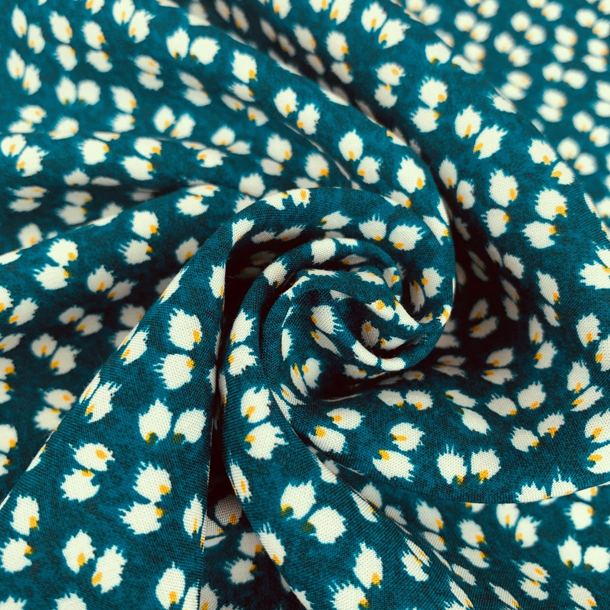 Challis Teal Leaf Swirl