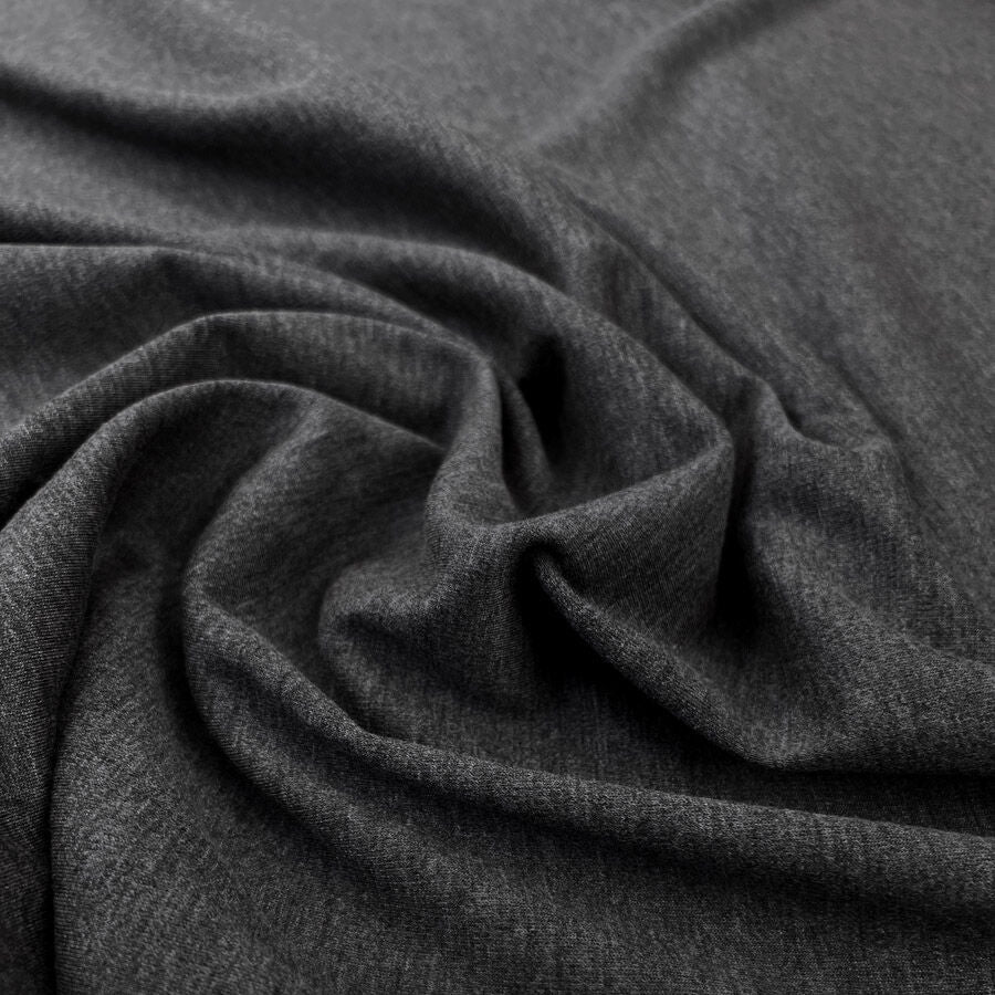 Changing Times Charcoal Ponte Polyester Viscose Elastane Stretch Grey Knit Jersey Fabric