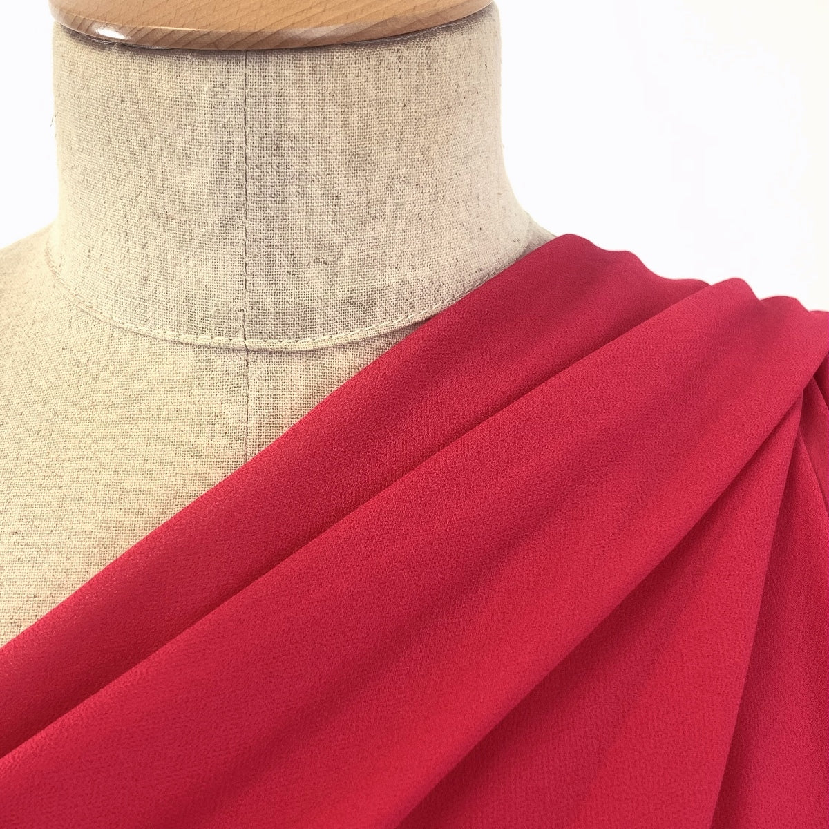 Chiffon Fuchsia Matte Pink Polyester Dress Fabric Neck