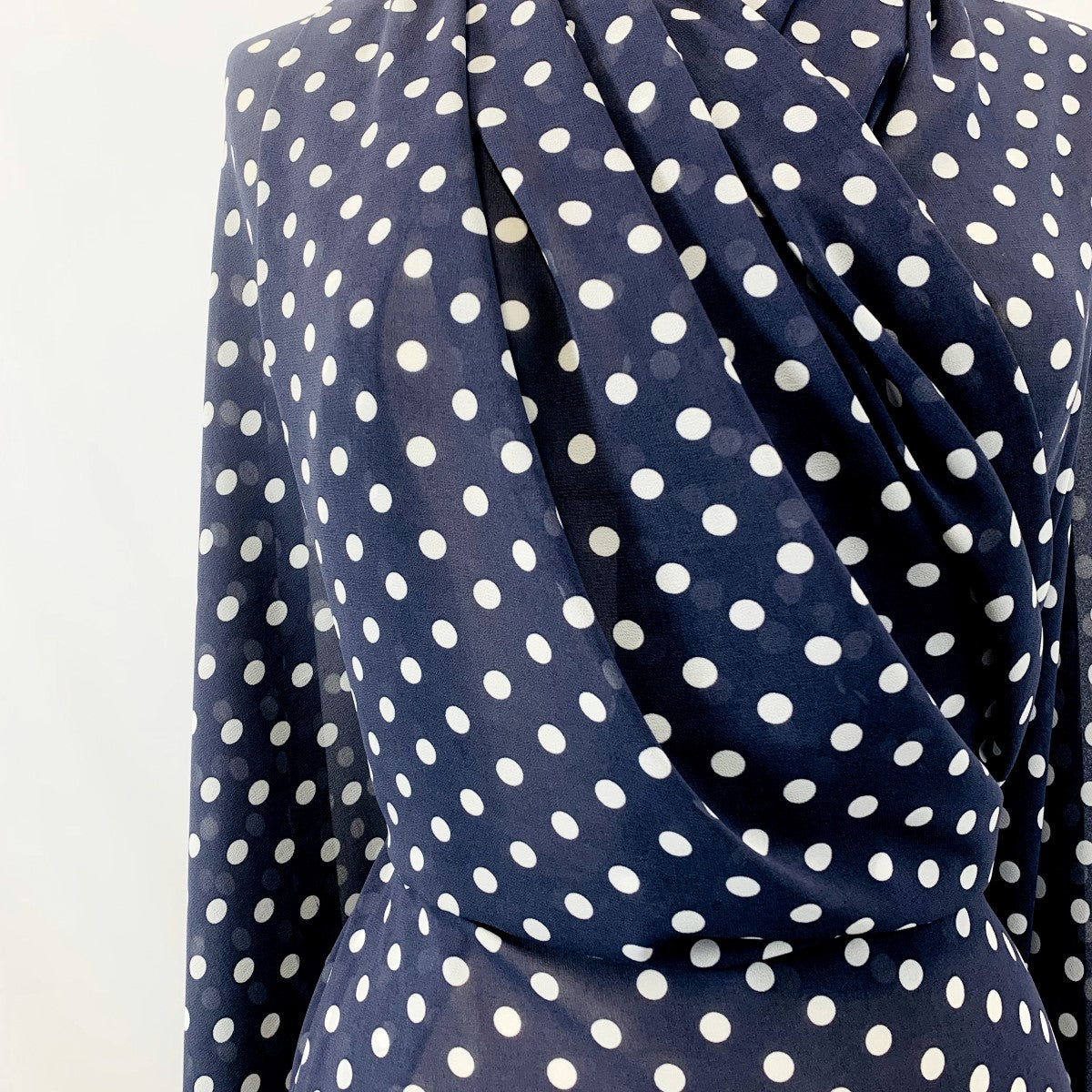 Chiffon Spots Grey Plain Grey White Spotty Dots Polyester Georgette Dress Fabric Manquin Blouse Fabric Photo Custom