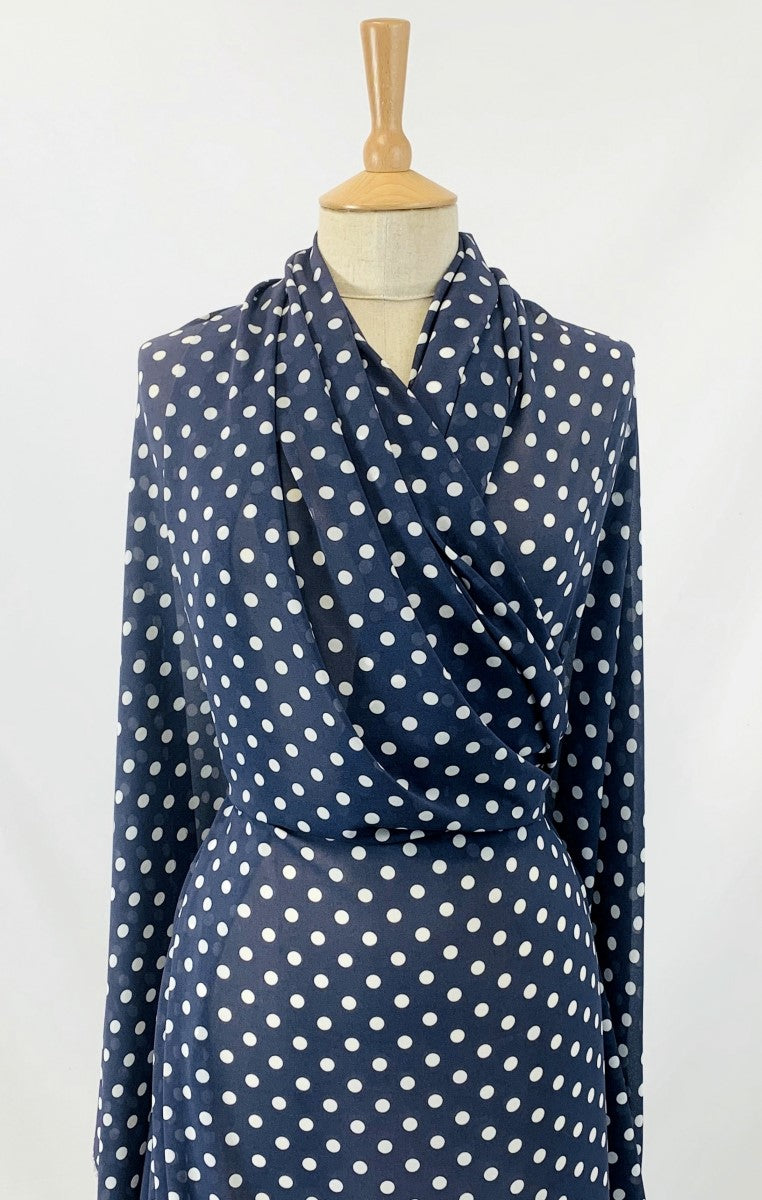 Chiffon Spots Grey Plain Grey White Spotty Dots Polyester Georgette Dress Fabric Manquin Fabric Photo Custom