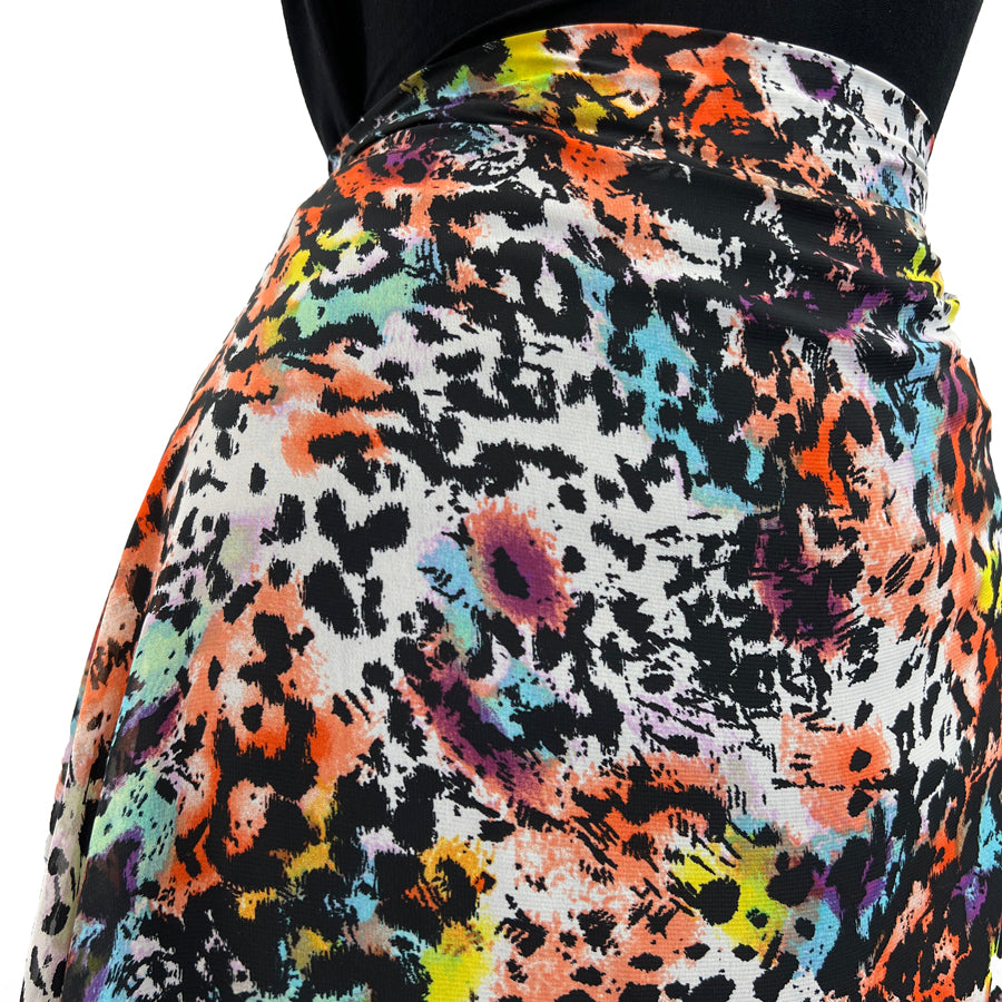 Chiffon Trixie Polyester Abstract Multicoloured Printed Dress Fabric Side