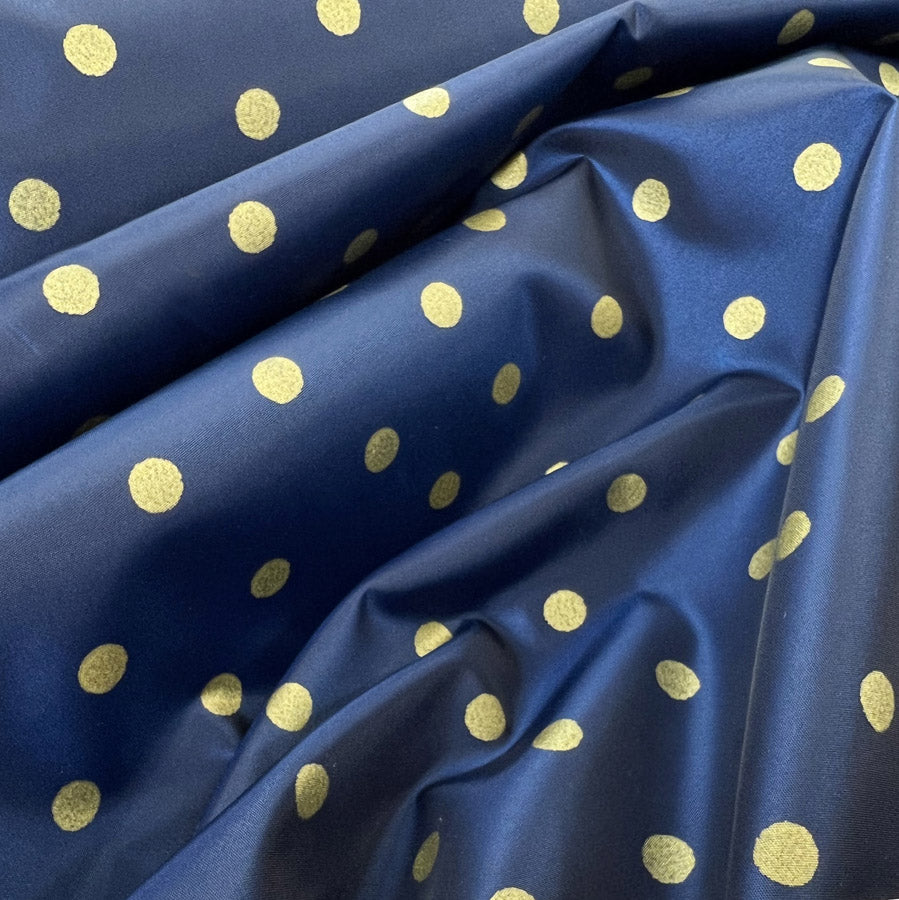Christmas Craft Fabric Polyester Taffeta Blue Spot Cu2