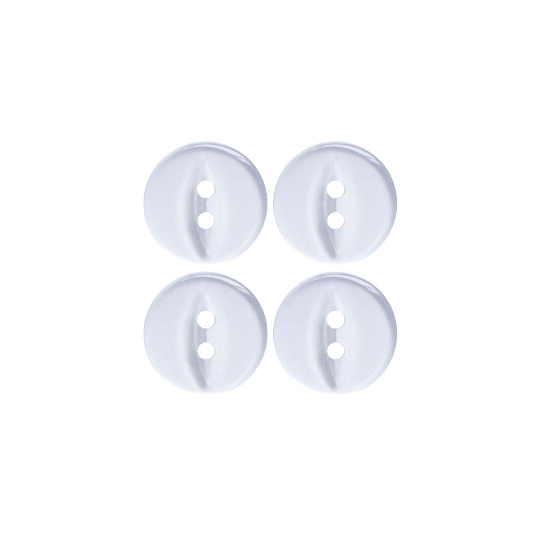 Clear 2 Hole Polyester Fisheye Buttons 4 Pack