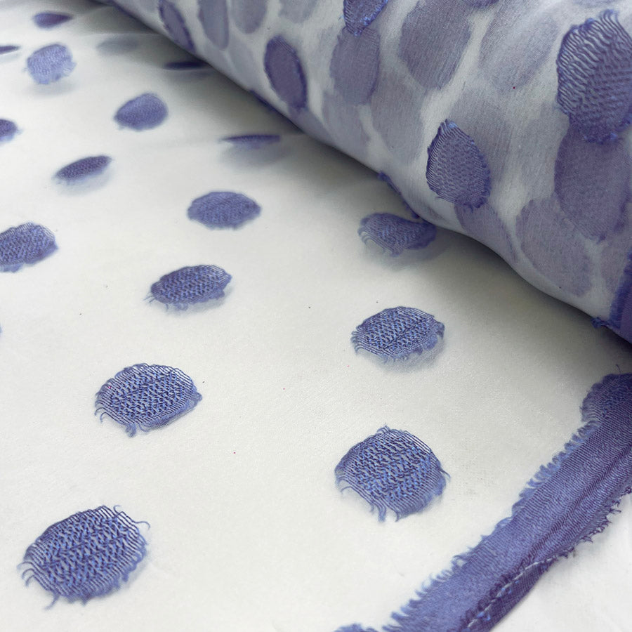 Clearly Fine Polyester Spotted Dress Fabric White Blue Roll 2F4F0800 C04F 427C 9524 1A95F1477501