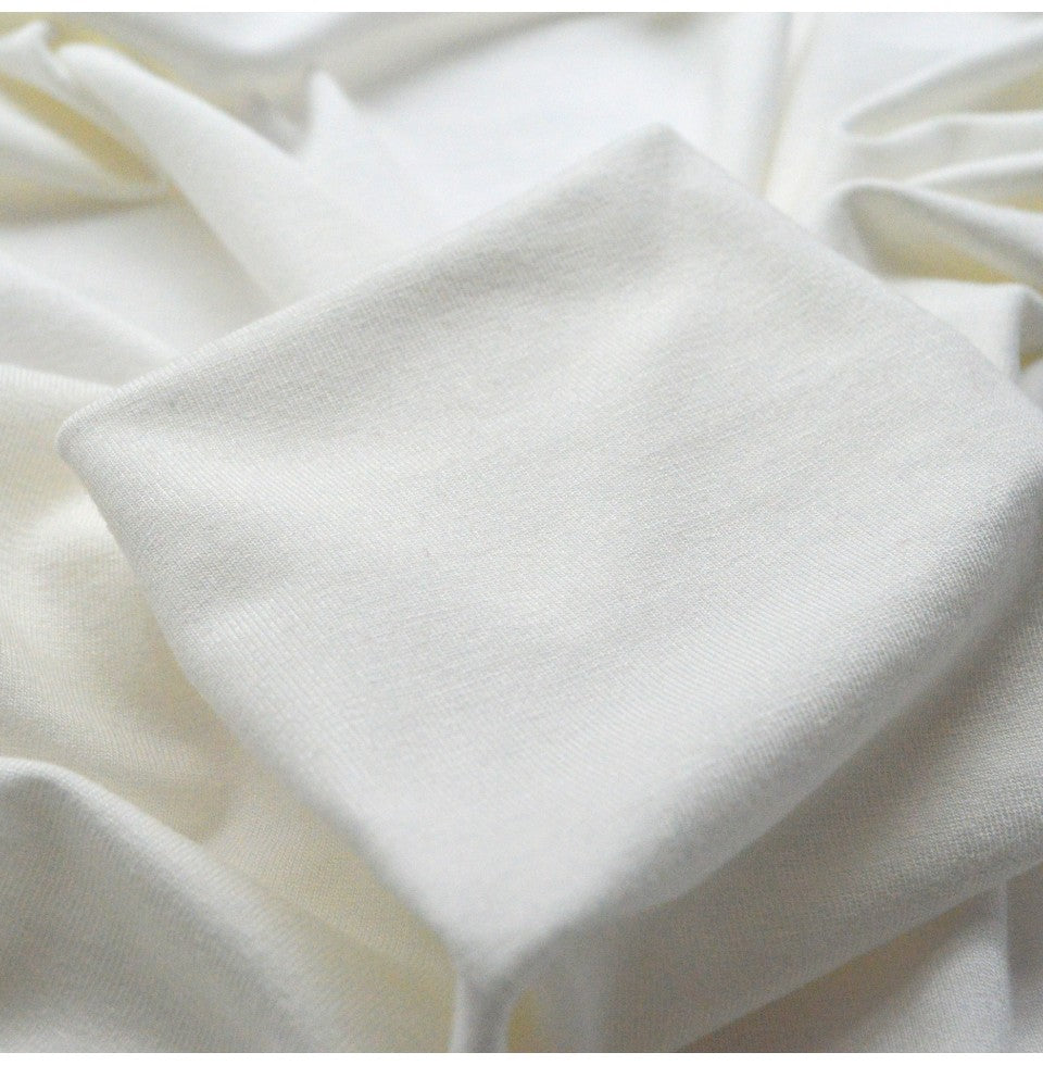 Cloud Cream Cotton Jersey Cream Dress Fabric Cu
