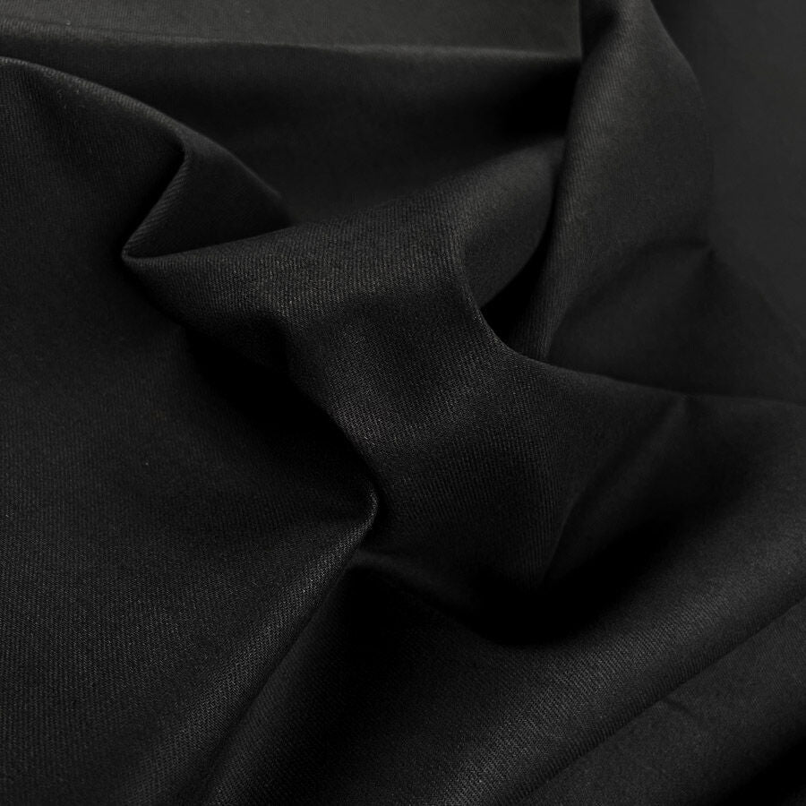 Como Moderno Denim Cristiano Cotton Elastane Black Stretch Woven Fabric