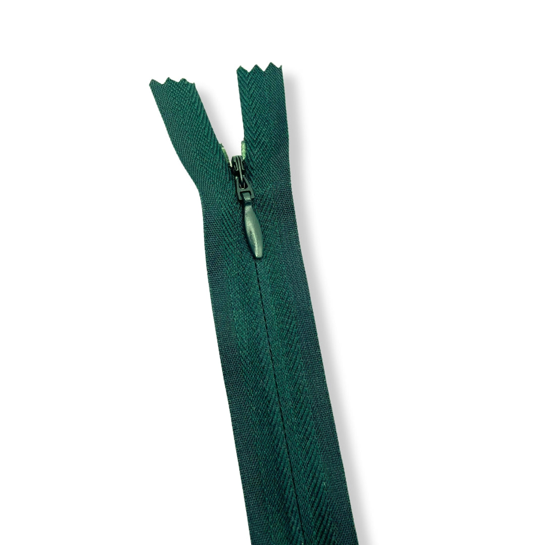Concealed Nylon Zips Forest Green