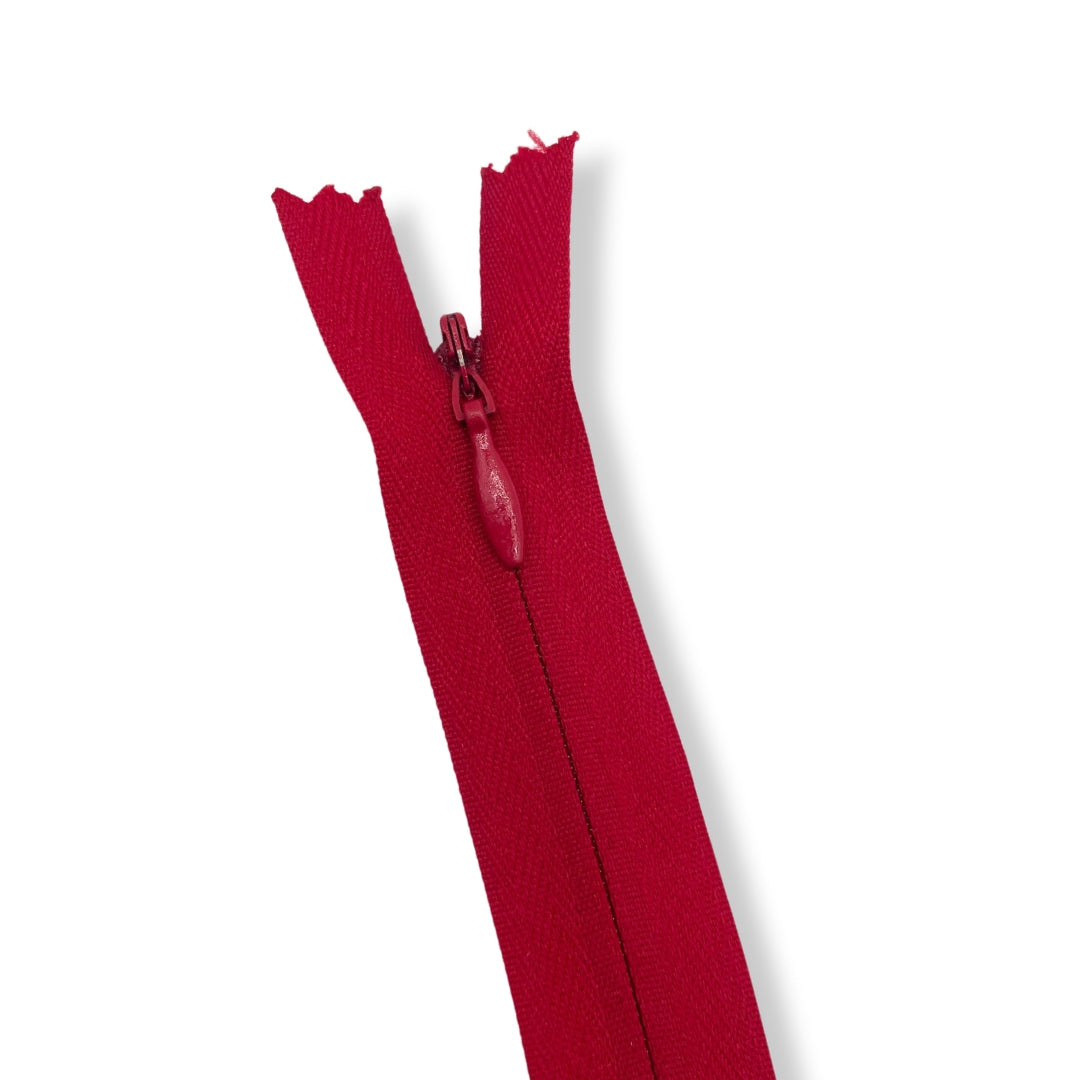 Concealed Nylon Zips Red