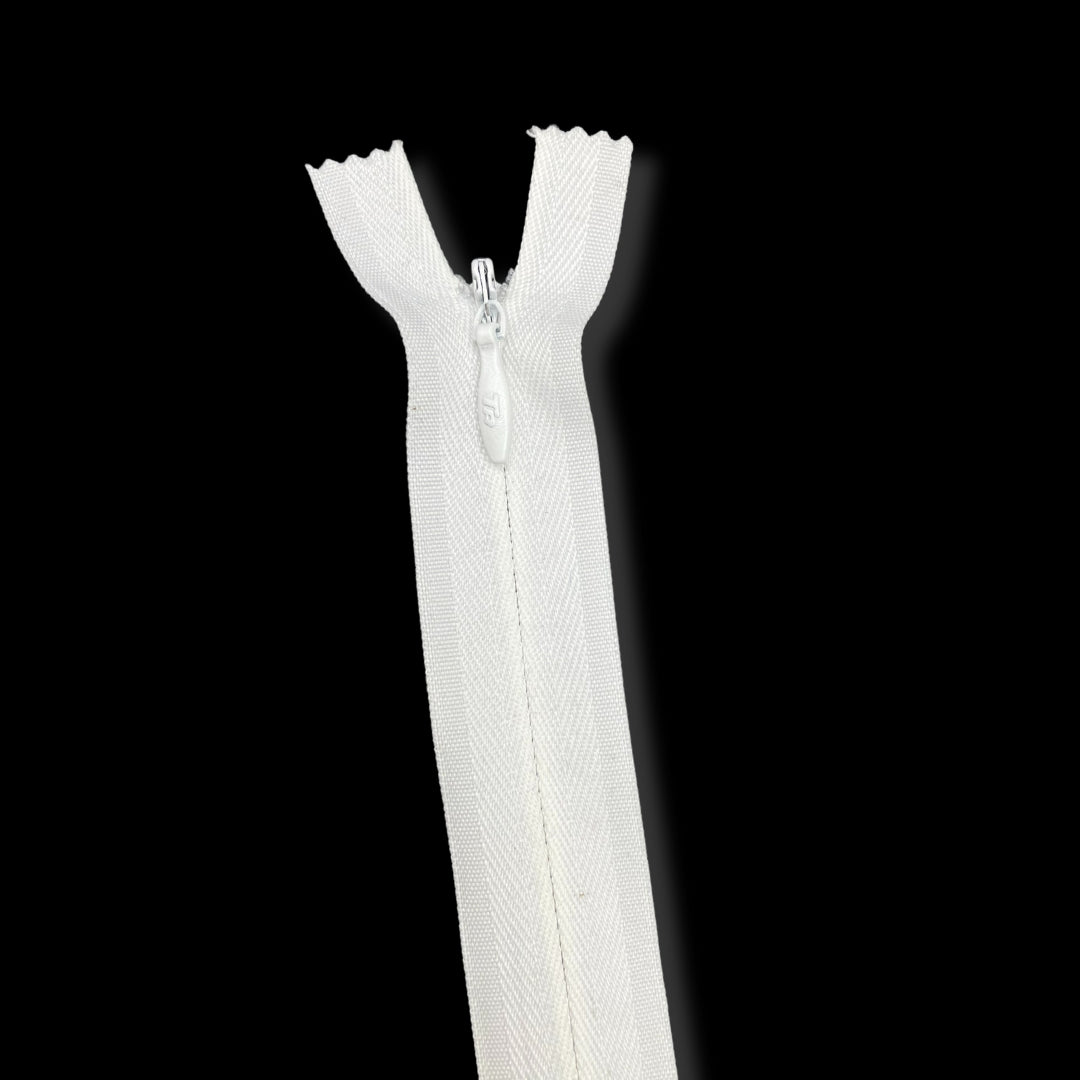 Concealed Nylon Zips Soft White