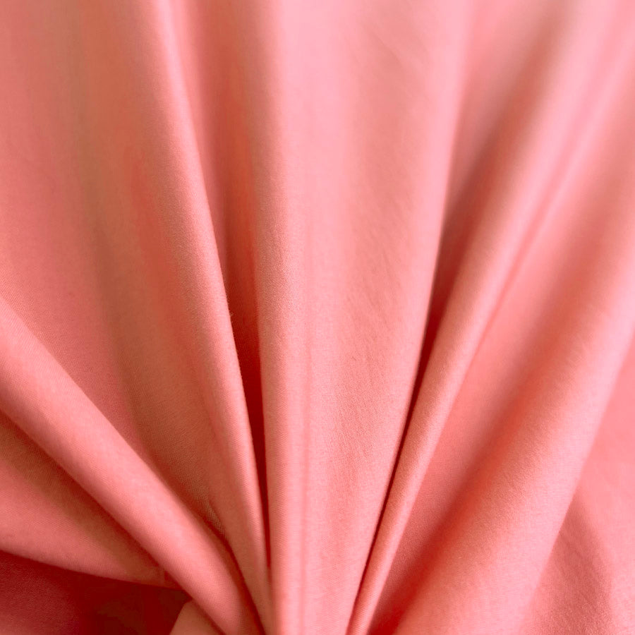 Coral Pink Cotton Shirting Fabric Italian Punch