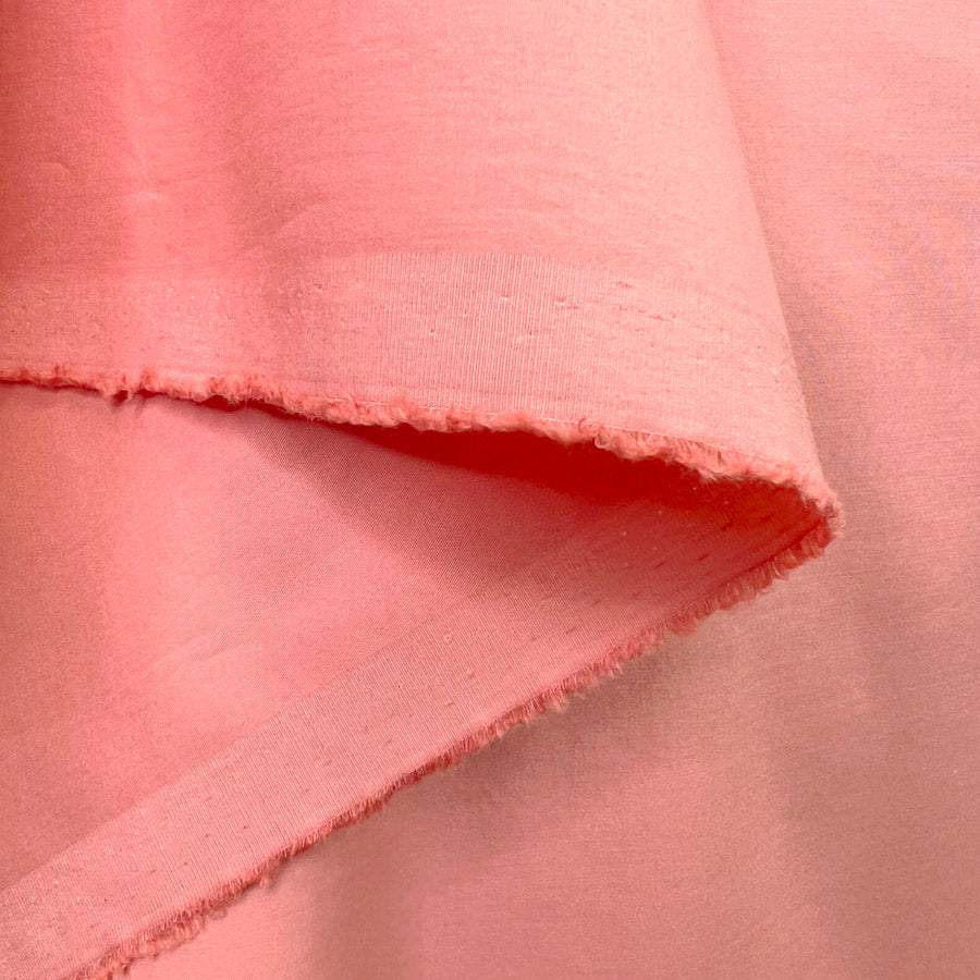Coral Pink Cotton Shirting Fabric Italian Punch Hang