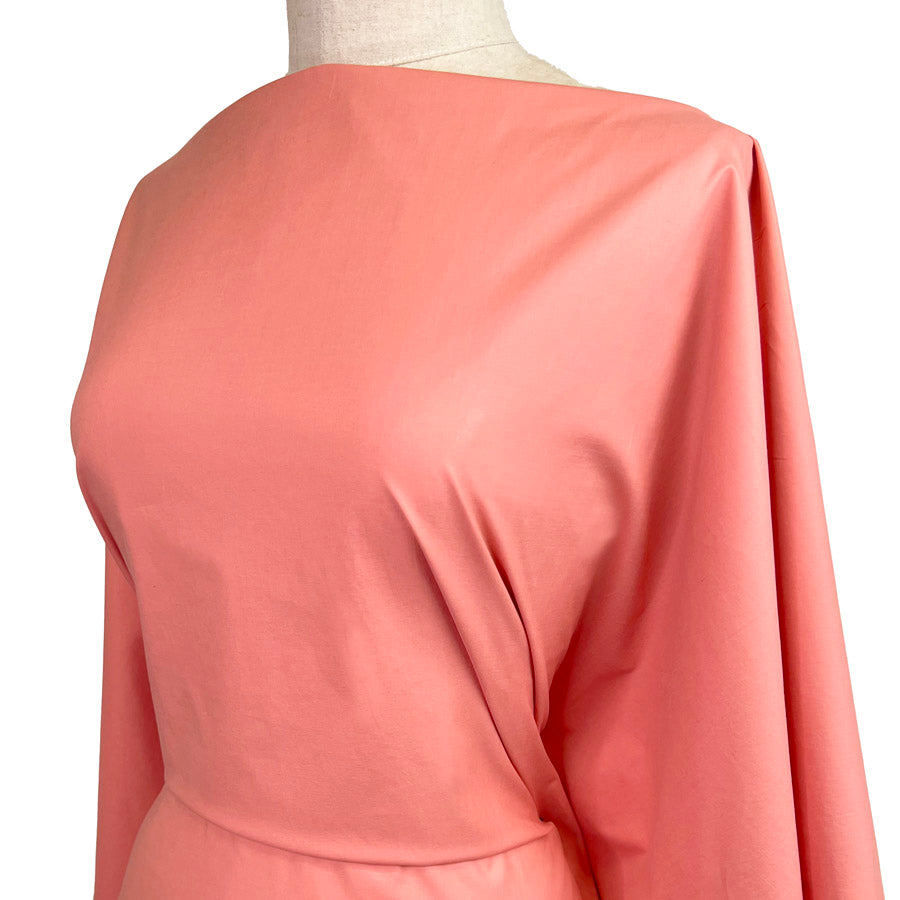 Coral Pink Cotton Shirting Fabric Italian Punch Side