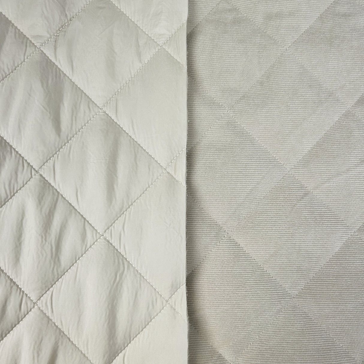Corduroy Quilting Cream Polyester Wadded Diamond Coating Fabric
