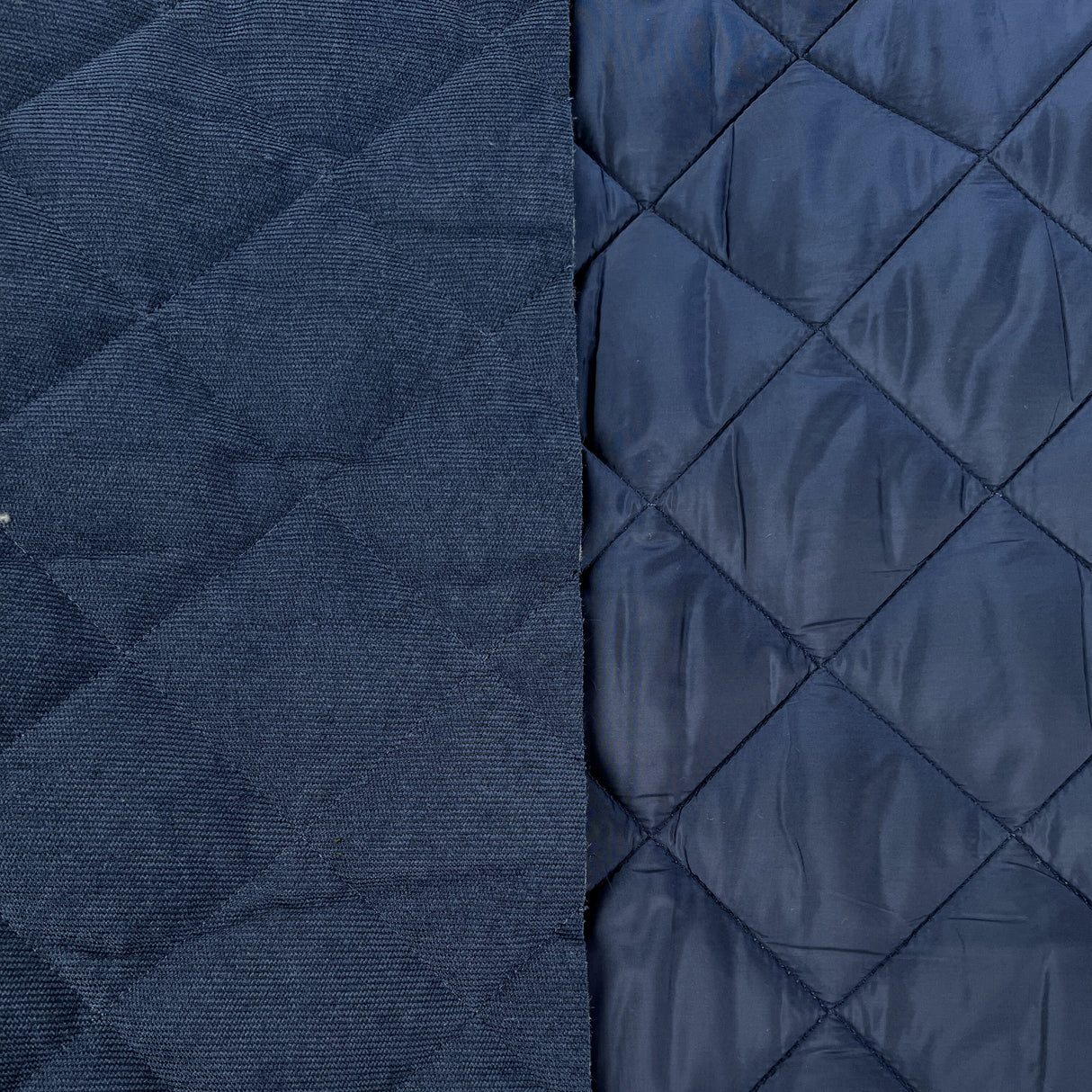 Corduroy Quilting Petrol Blue Polyester Wadded Diamond Coating Fabric
