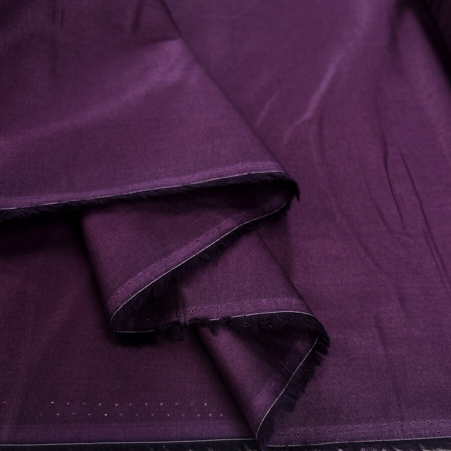 Core Range Cotton Lawn Aubergine Combed Woven Plain Dress Fabric Fold