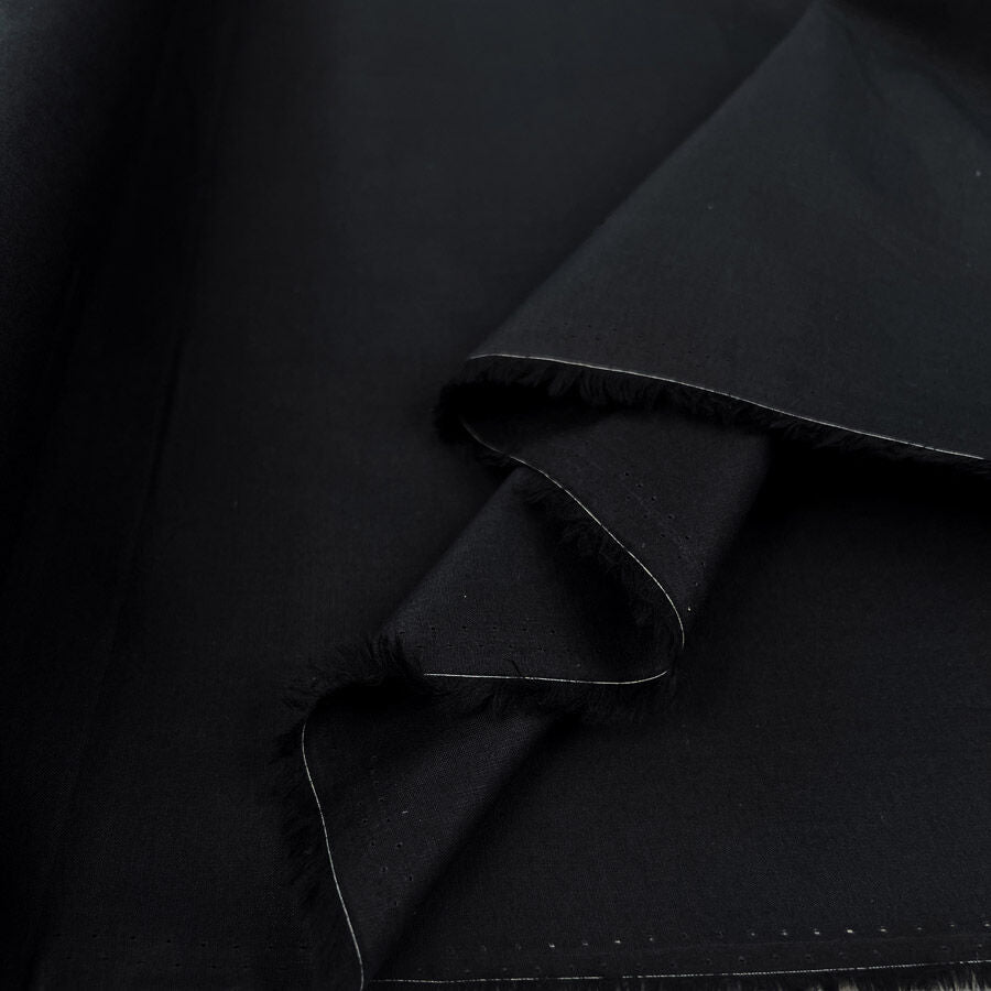 Core Range Cotton Lawn Black Combed Woven Plain Dress Fabric Fold