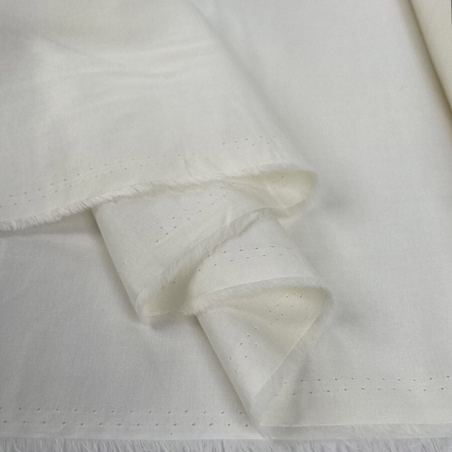 Core Range Cotton Lawn Ivory Combed Woven Plain Dress Fabric Fold