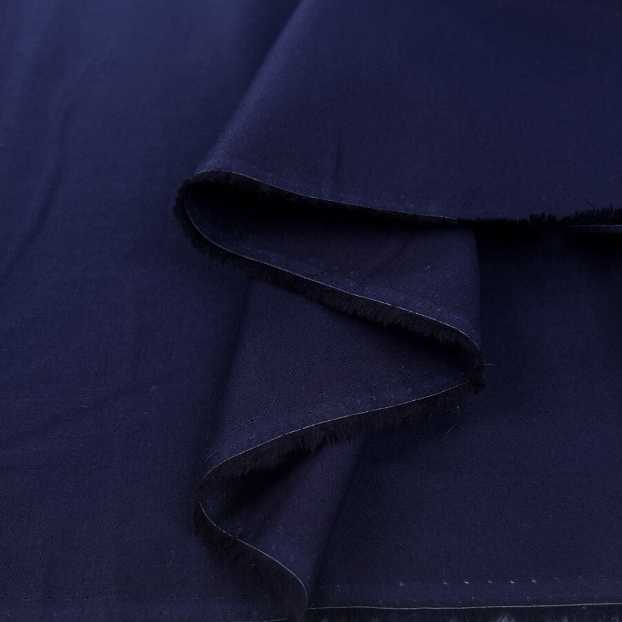 Core Range Cotton Lawn Navy Combed Woven Plain Dress Fabric Fold