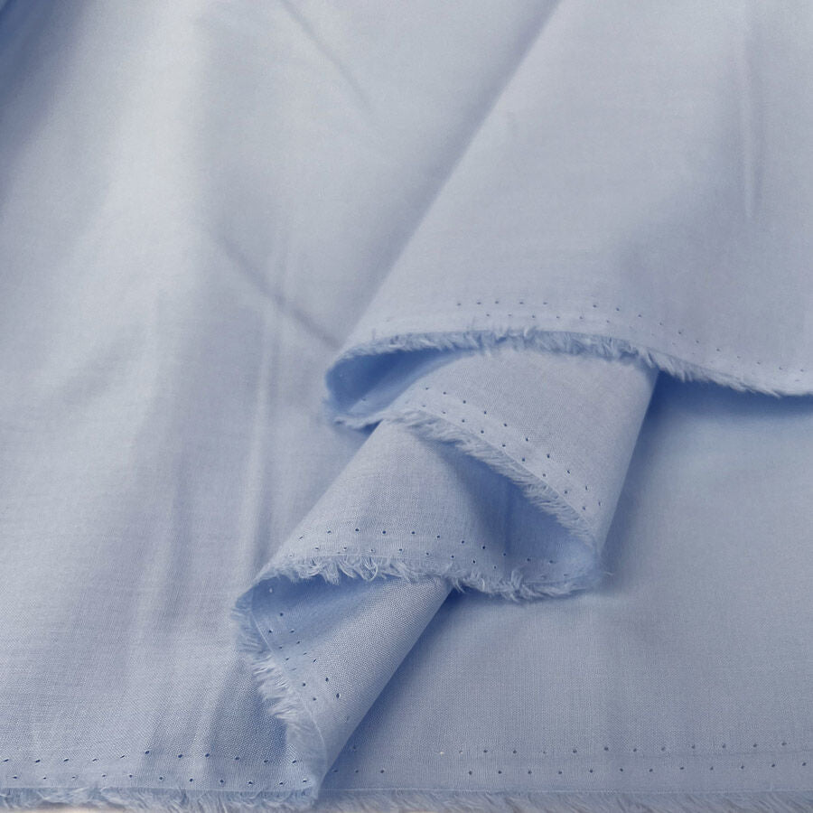 Core Range Cotton Lawn Sky Blue Combed Woven Plain Dress Fabric Fold
