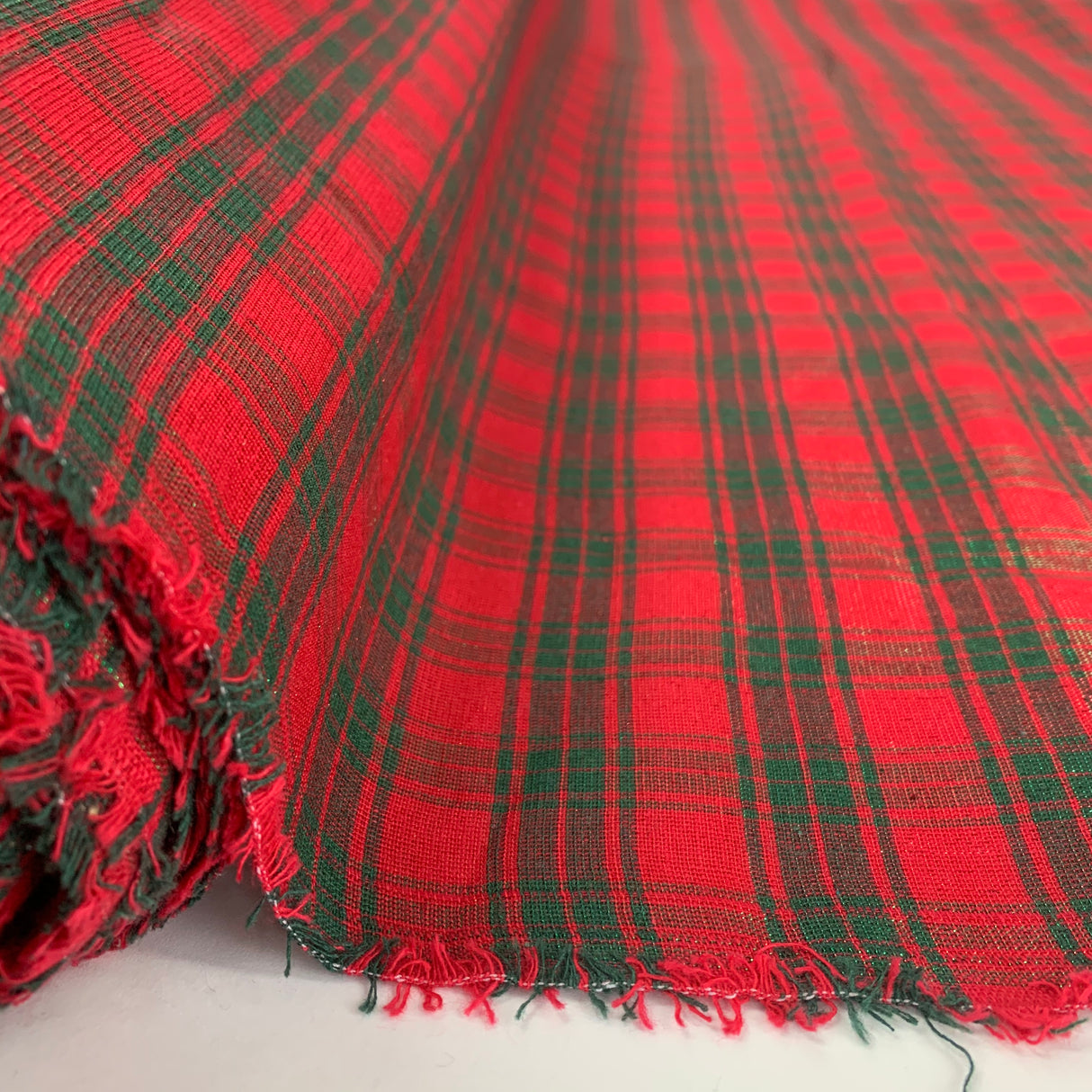 Cotton Lourex Red Tartan Roll