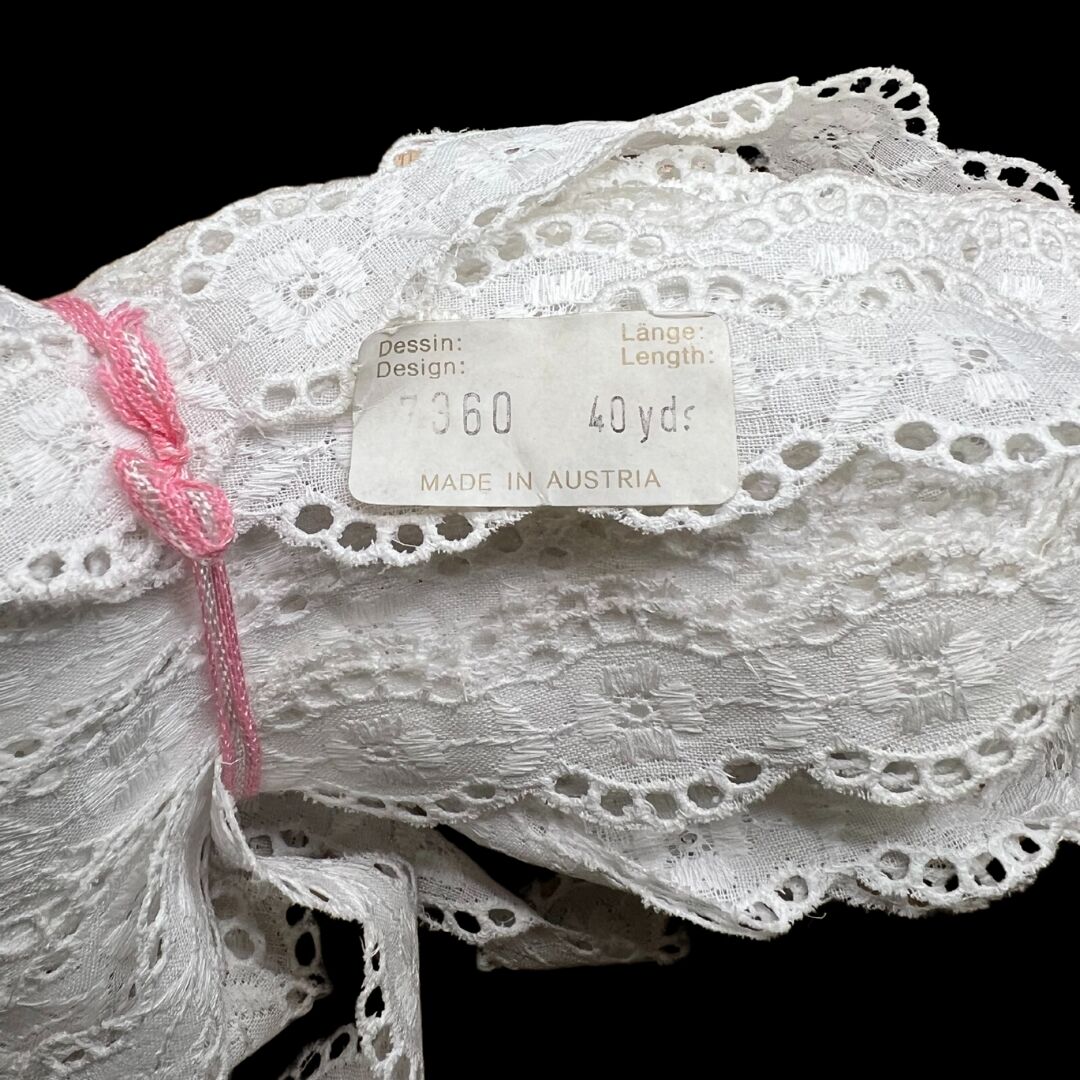 Cotton Austrian Broderie Anglaise Trim Agnes 25mm Wide Austria