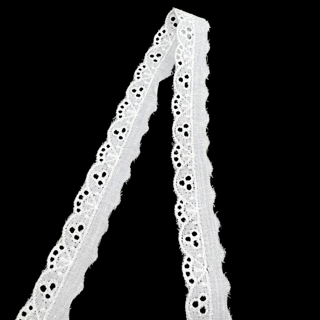Cotton Austrian Broderie Anglaise Trim Caitlin 20mm Wide Fold
